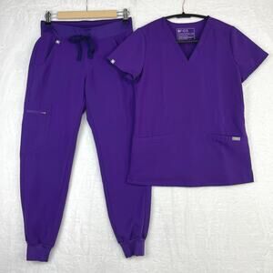 Figs Scrub Set Women’s Digital Grape Casma Top XXS Zamora Joggers‎ XSP